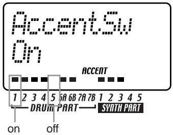 KORG EMX1 - Régler les parties qui seront accentuées - 3