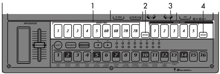 KORG EMX1 - Section de sélection de partie - 1