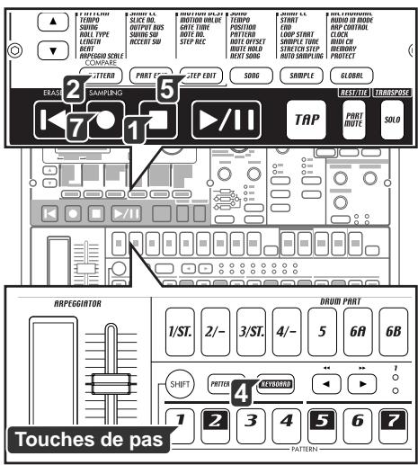 KORG ESX1 - Pour déplacer le pas cible - 1