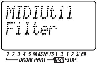 KORG ESX1 - Définir les réglages du filtré MIDI - 1