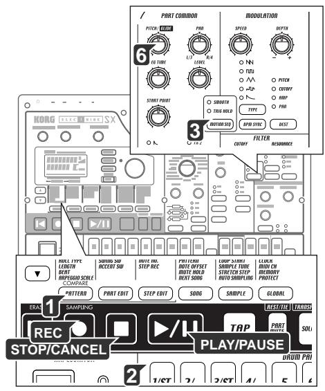KORG ESX1 - Jouer une série de mouvements - 1