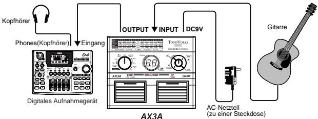 KORG AX3A - Anschlussbeispel — Mischpult/Recorder - 1