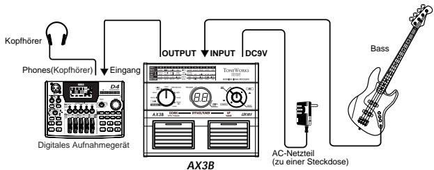 KORG AX3B - Anschlussbeispiel — Mischpult/Recorder - 1