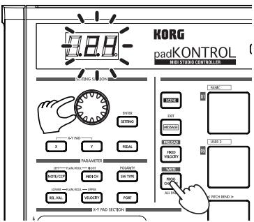 KORG PADKONTROL MIDI - Transmitting a Program Change - 1
