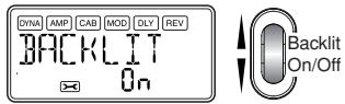 KORG PANDORA PX5D - BACKLIGHT: LCD backlight on/off - 1