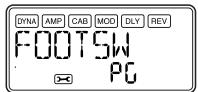 KORG PANDORA PX5D - FOOTSW: Foot switch pedal settings - 1