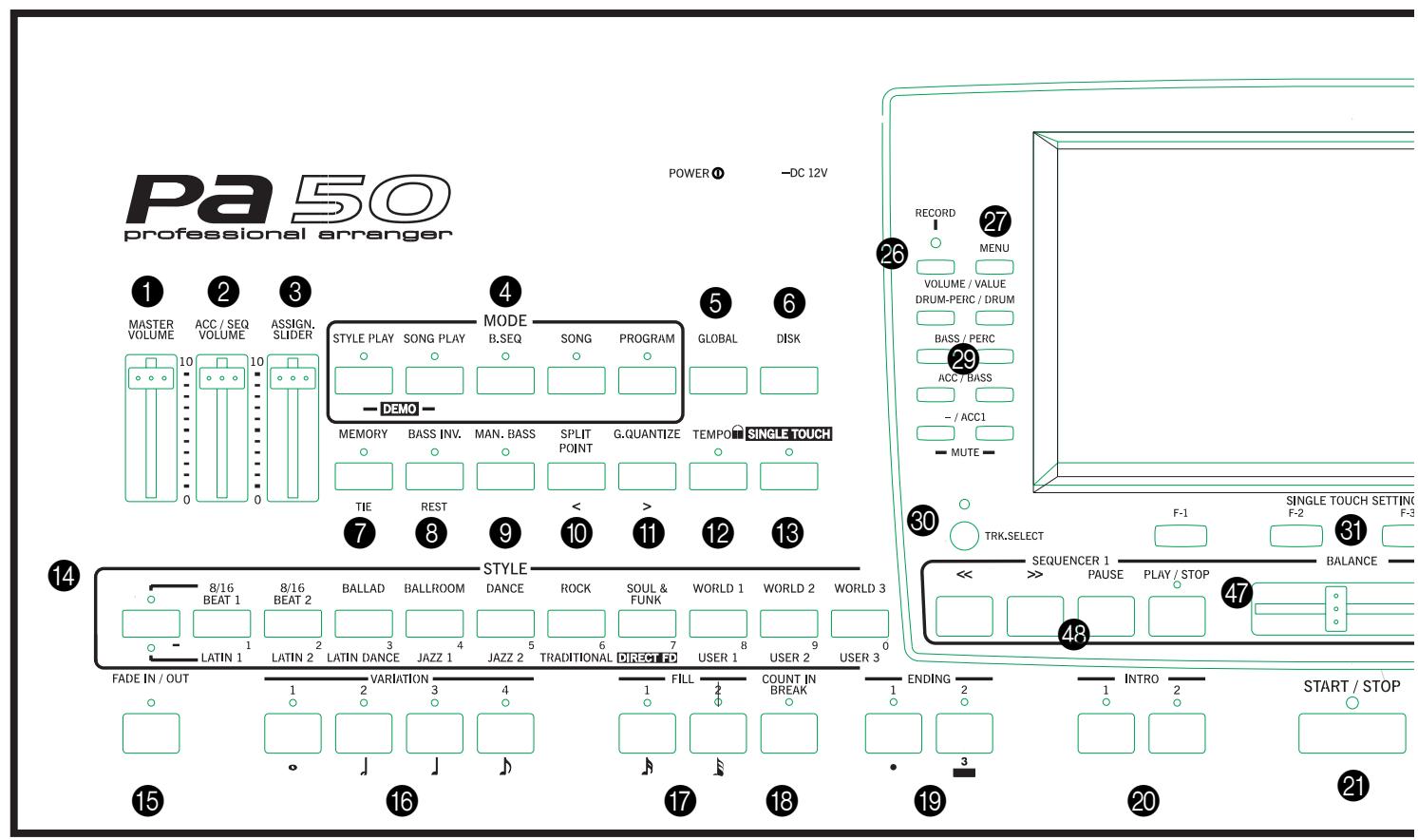 KORG PA50 - FACE avant - 1
