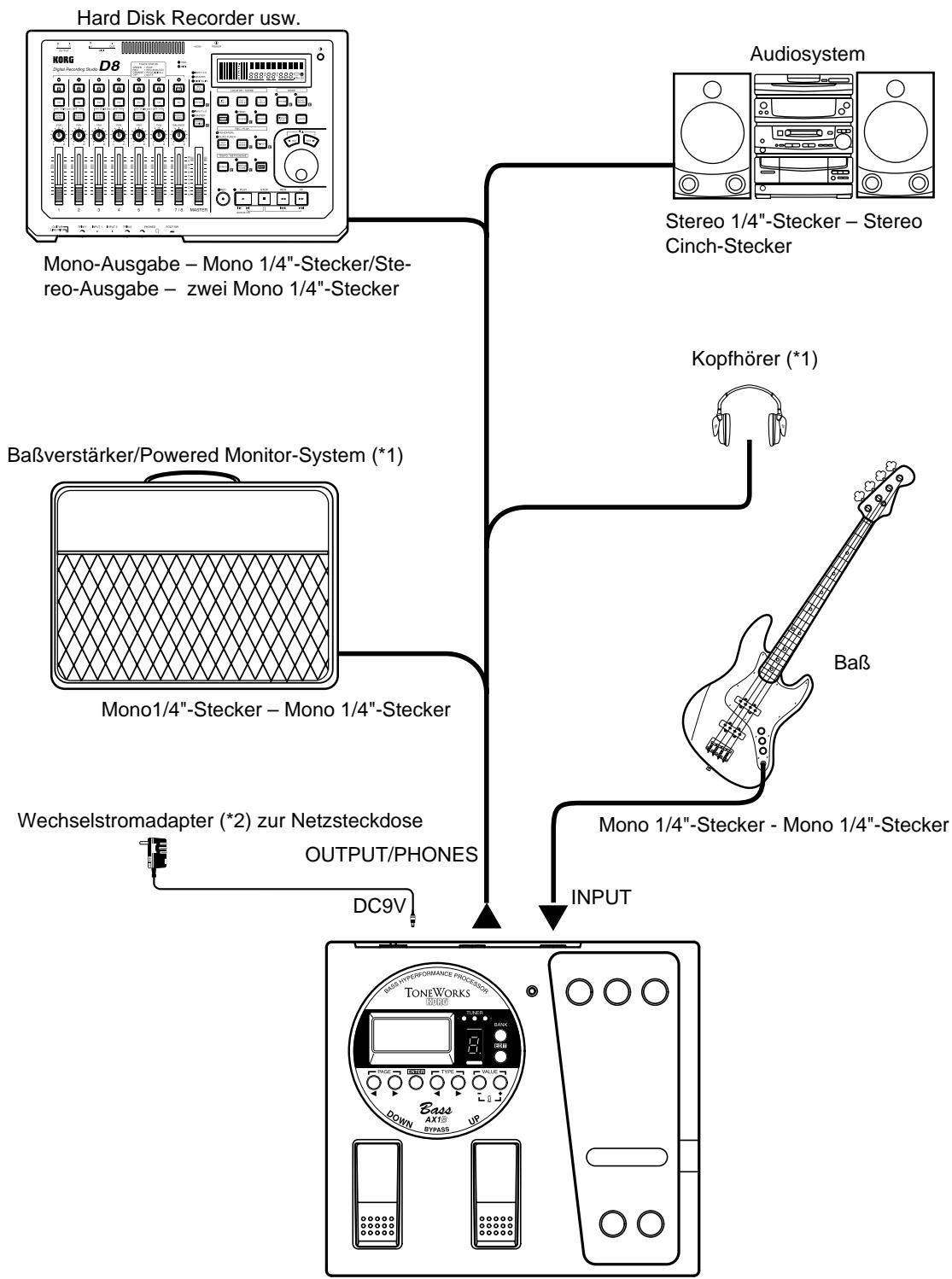 KORG AX1B - Anschlüsse herstellen - 1