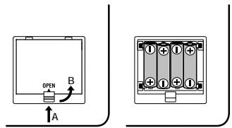 KORG AX1B - Installing the batteries - 1
