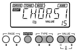 KORG AX1G - Édition des paramètres d'effets - 5