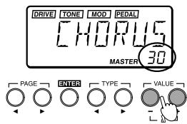 KORG AX1G - Adjusting the master level (overall volume) - 1