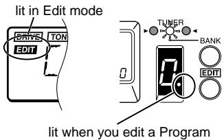 KORG AX1G - Edit mode - 1