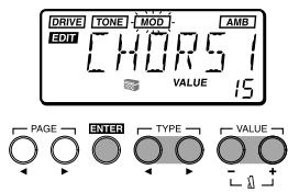 KORG AX1G - Editing effect parameters - 3