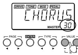 KORG AX1G - Réglage du niveau principal (niveau global) - 1
