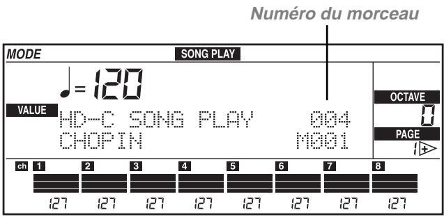 KORG I40M-HD - Sélectionner les morceaux à l'aide du numéro progressif affecté - 1