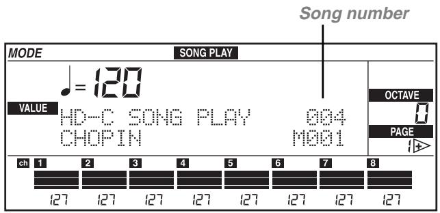 KORG IS35-HD - Selecting the songs with the progressive number - 1