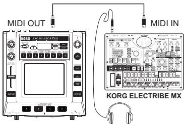 KORG KAOSSILATOR PRO - Example connections for External Control mode - 1