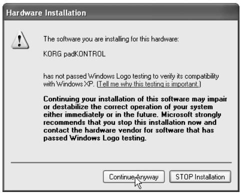 KORG PADKONTROL - Installation du pilote KORG usb-midi pour windows XP - 4