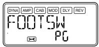KORG PX5D - FOOTSW: Foot switch pedal settings - 1