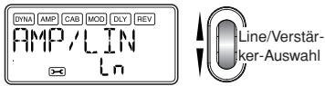 KORG PX5D - AMP/LIN: Line/Verträker-Auswahl - 1