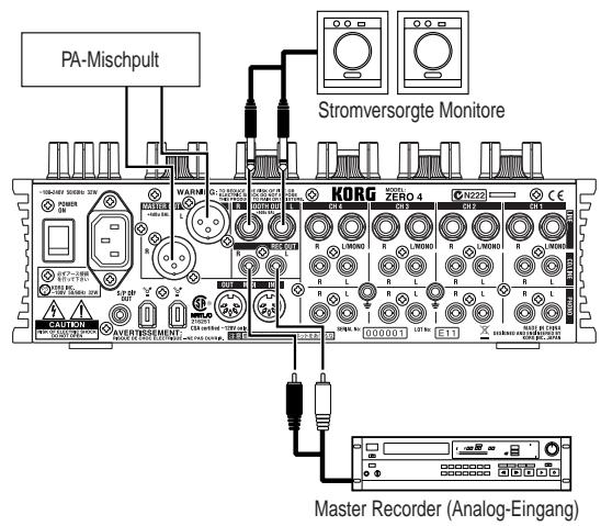 KORG ZERO4 - Anschließen Ihrer Ausgangsgeräte - 1