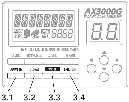 KORG AX 3000 G - LE PANNEAU WRITE/EXIT ET AUTRES PARAMÉTRES - 1