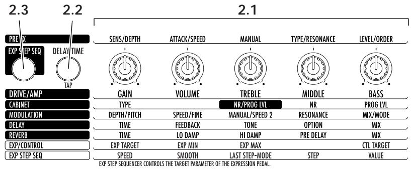 KORG AX 3000 G - PANNEAU DE RÉGLAGE DES PARAMÉTRES - 1