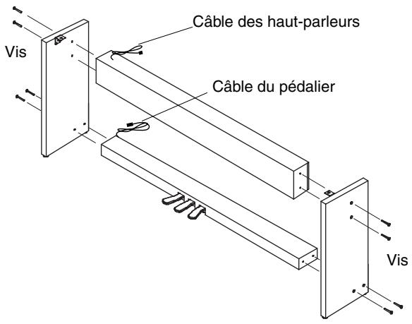 KORG LP350 - Servez-vous des vis (M6) pour fixer les panneaux latéraux, le boîtier de haut-parleurs et le pédalier. - 1