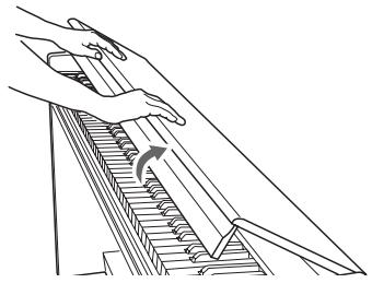 KORG LP350 - Ouverture du couvercle du clavier - 1