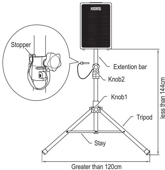 KORG MMA130 - Setting up the stand and attaching the MMA130 - 1