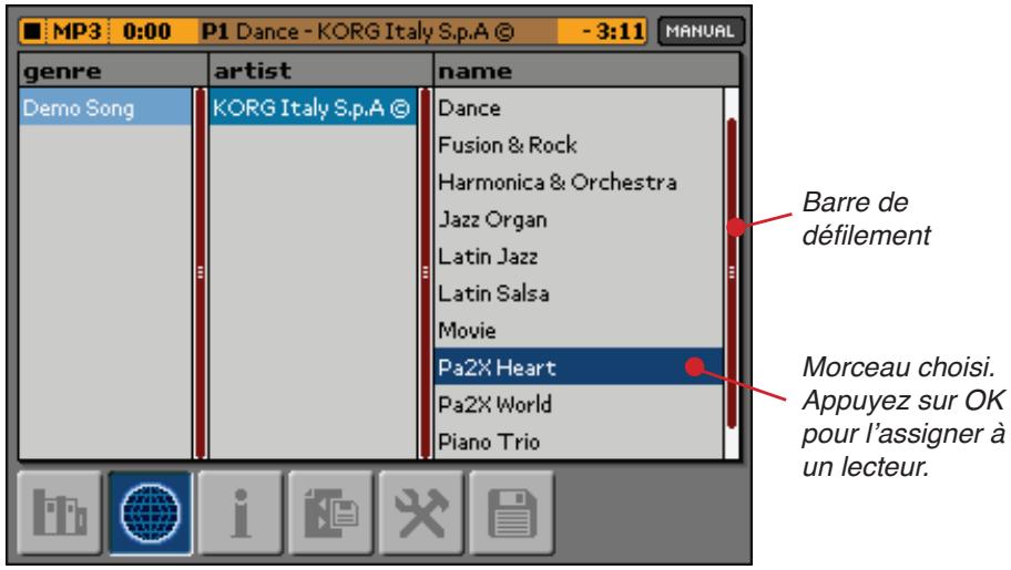 KORG MP10PRO - Affichage sous forme de colonnes - 1