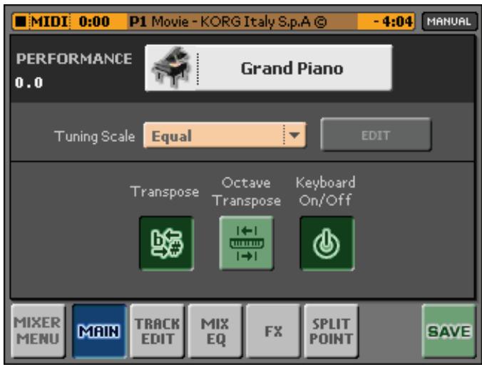 KORG MP10PRO - Sélection de la fonction aux pages d'édition - 1