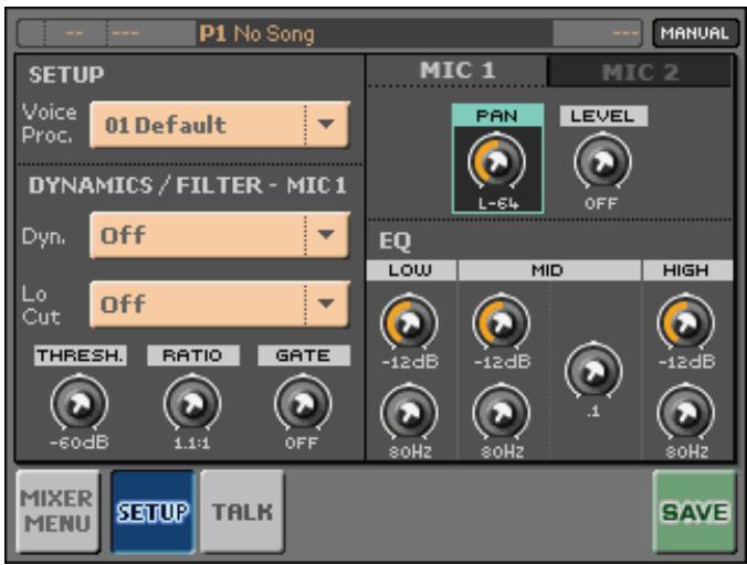 KORG MP10PRO - Sélectionner une configuration du processeur vocal - 1