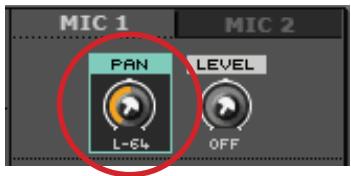 KORG MP10PRO - Régler la position stéréo des micros (MIC1/2) - 2
