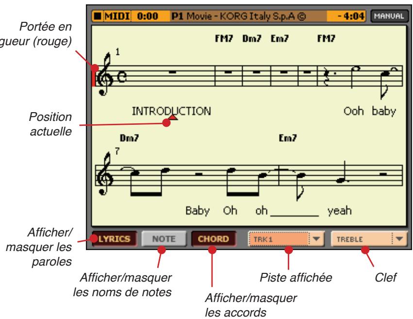 KORG MP10PRO - Afficher la partition - 1
