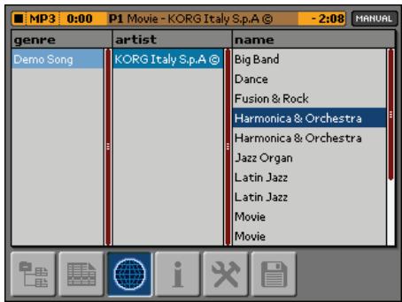 KORG MP10PRO - Modifier les infos d'un morceau d'une liste de lecture - 2