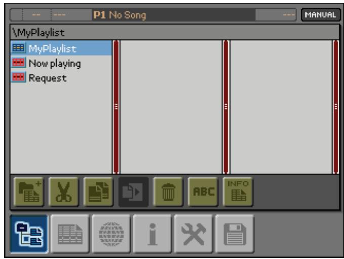 KORG MP10PRO - Sélectionner une liste de lecture - 1