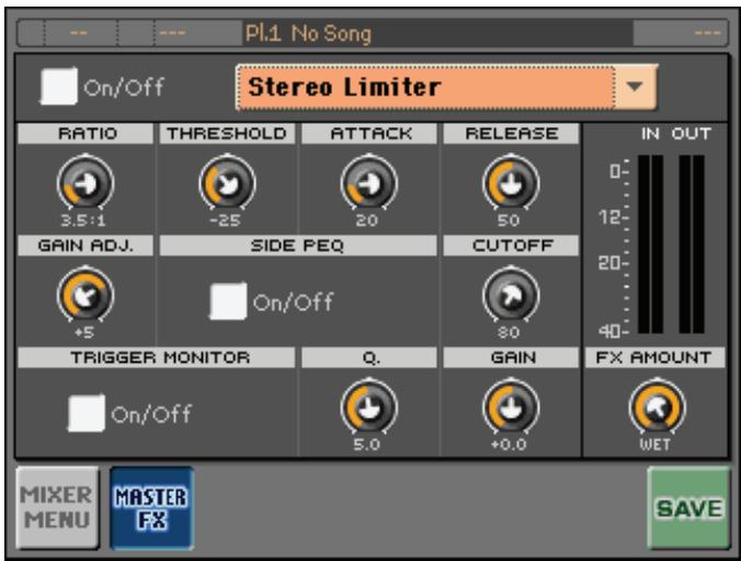 KORG MP10PRO - Traiter le signal de sortie audio avec un limiteur ou un filtre - 1