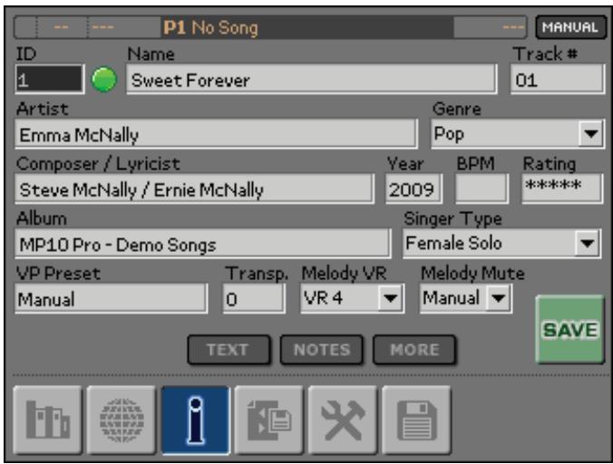 KORG MP10PRO - Sélectionner la piste de la mélodie ou le type de voix à couper - 1