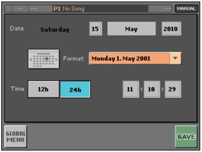 KORG MP10PRO - Réglage de la date et de l'heure - 1