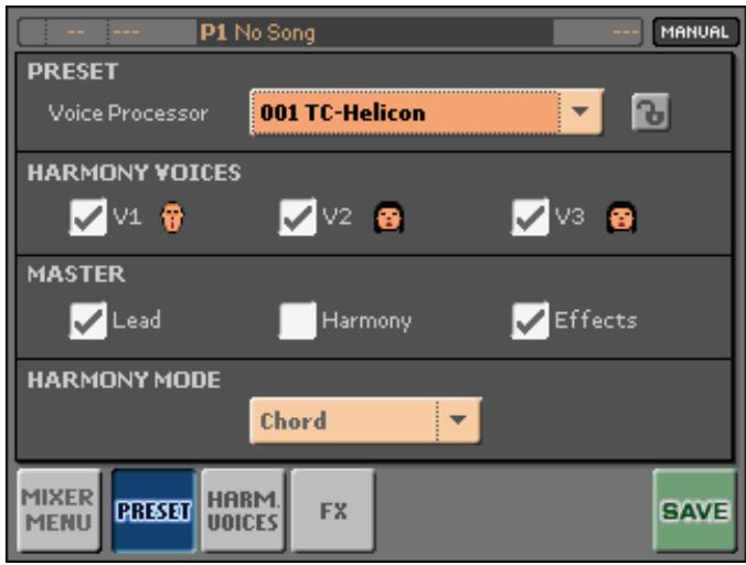 KORG MP10PRO - Activer/couper les voix d'harmonisation et les effets - 1