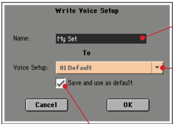 KORG MP10PRO - Sauvegarder une configuration 'voice processor - 1