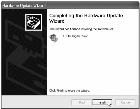 KORG NC300 - ■ Installing the Driver on Windows XP - 12
