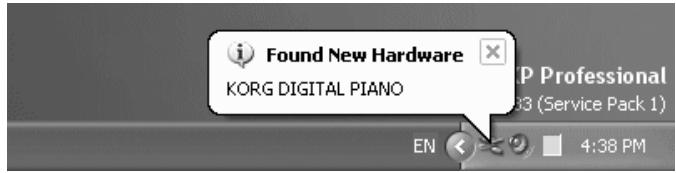 KORG NC300 - ■ Installing the Driver on Windows XP - 1