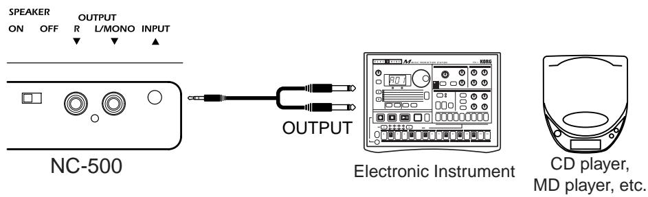 KORG NC300 - Using the INPUT Jack (NC-500 only) - 1