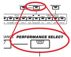 KORG PA2XPRO - Appuyez sur la case performance affichée à l'écran pour ouvrir la fenêtre de sélection des performances (performance select) - 2