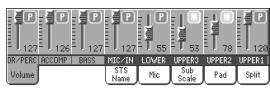 KORG PA2XPRO - Pendant la reproduction du style, survolez un point quelconque du champ de la piste ACCOMP pour sélectionner la piste (la valeur du volume est allumée) et ensuite survolez-la de nouveau pour la régler en mute. - 4