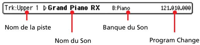 KORG PA2XPRO - Case d'infos de la piste sélectionnée - 1