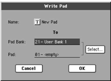 KORG PA2XPRO - Boîte de dialogue write pad - 1