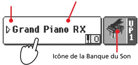KORG PA2XPRO - Appuyez à l'écran sur l'affichage de la piste upper 1 pour ouvrir la fenêtre de sélection du son (sound select). - 1